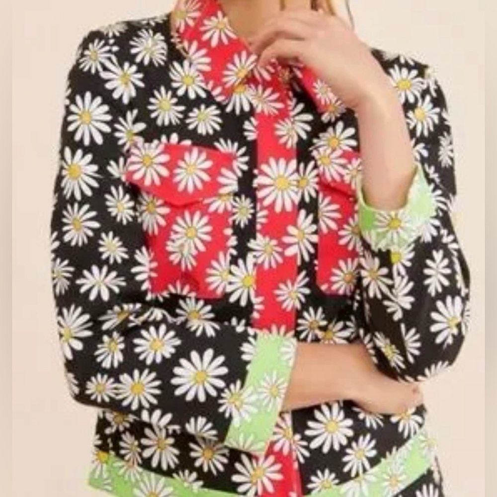 Moshino daisy 
 Jacket with Red and Green Accents